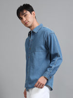 Load image into Gallery viewer, DENIM FULL SLEEVE SHIRT DISTRESSED
