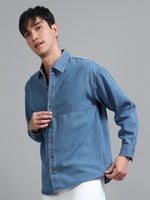 Load image into Gallery viewer, DENIM FULL SLEEVE SHIRT DISTRESSED
