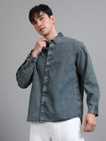 Load image into Gallery viewer, DENIM PLAIN  POCKET LESS SHIRT
