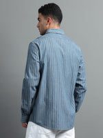 Load image into Gallery viewer, DENIM STRIPES FULL SLEEVE SHIRT
