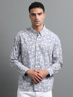 Load image into Gallery viewer, PRINTED LINEN SHIRT FULL SLEEVE

