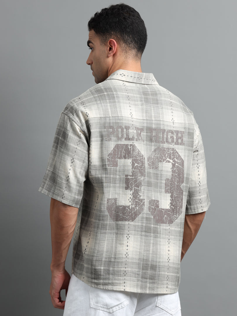 CHECKS HALF SLEEVE SHIRT (PRINTED)