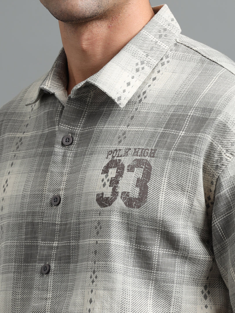 CHECKS HALF SLEEVE SHIRT (PRINTED)
