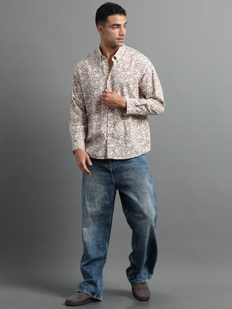 PRINTED LINEN SHIRT FULL SLEEVE