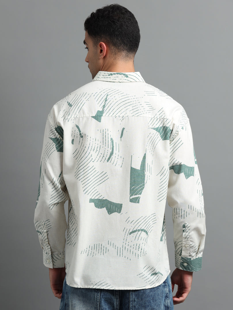 PRINTED LINEN SHIRT FULL SLEEVE
