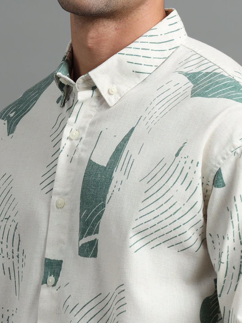 PRINTED LINEN SHIRT FULL SLEEVE