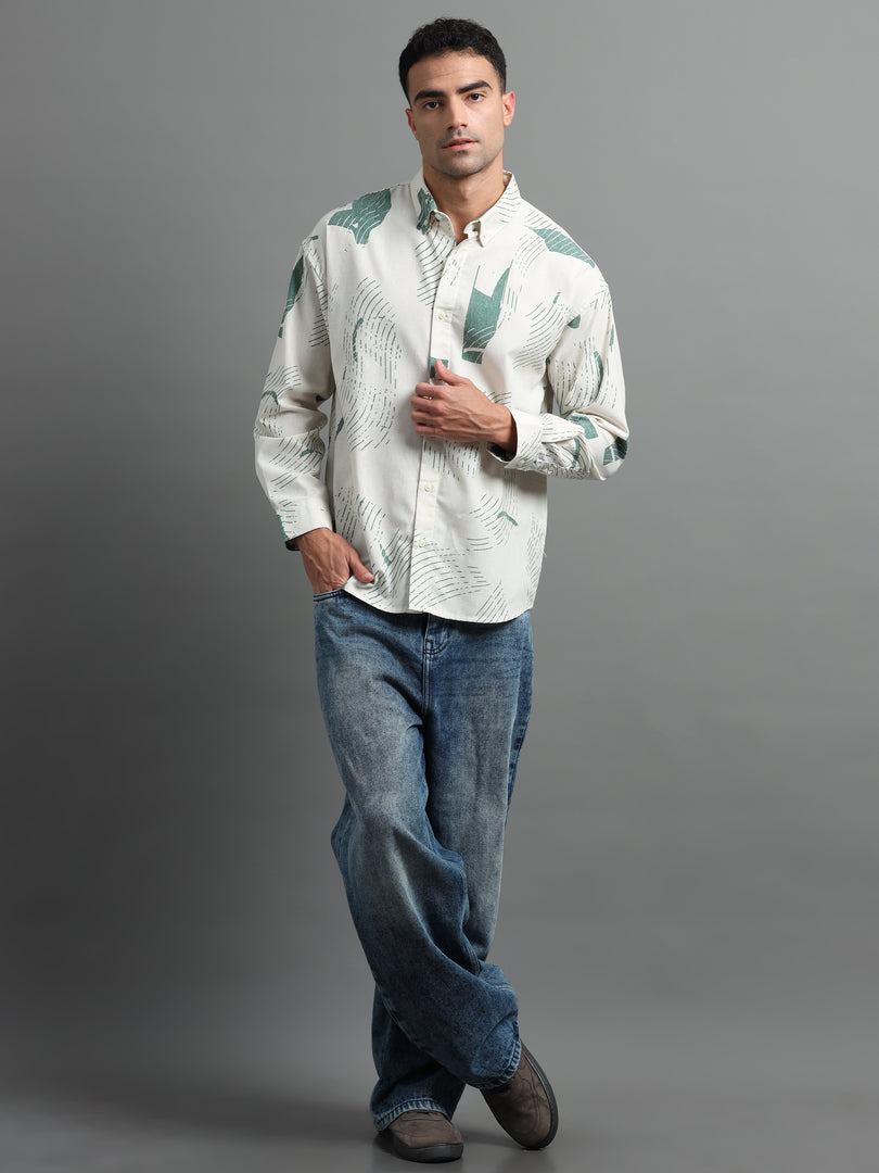 PRINTED LINEN SHIRT FULL SLEEVE