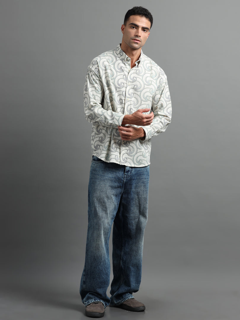 PRINTED LINEN SHIRT FULL SLEEVE