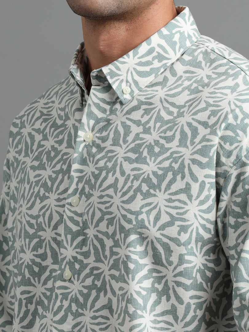 PRINTED LINEN SHIRT FULL SLEEVE