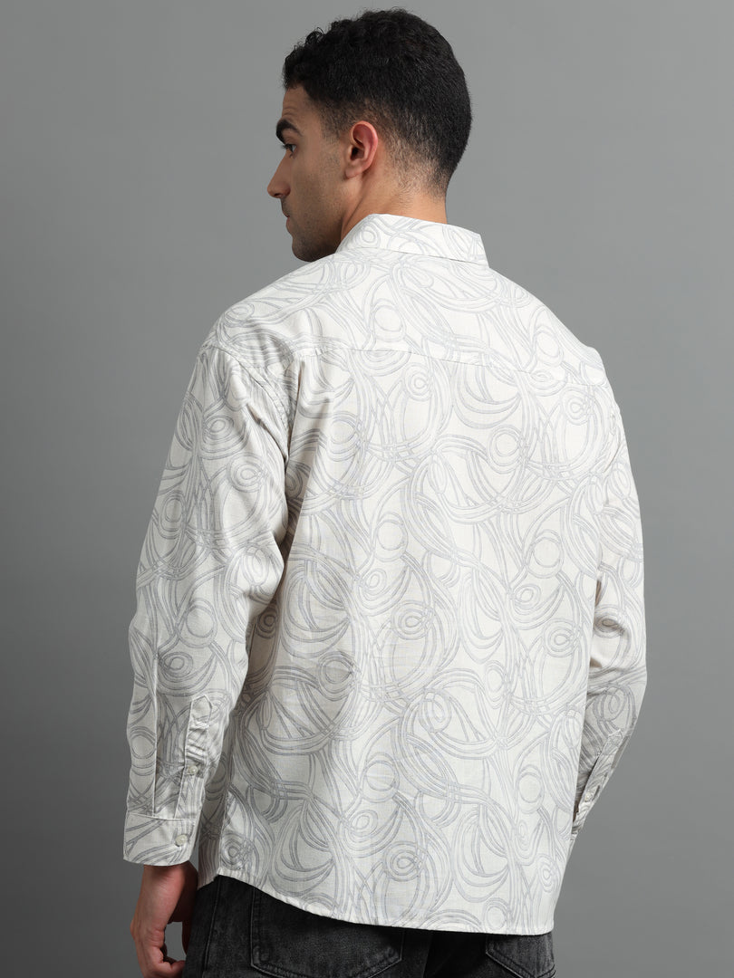 PRINTED LINEN SHIRT FULL SLEEVE