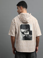 Load image into Gallery viewer, HOODIE CHECKS HALF SLEEVE LOOSE FIT

