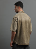 Load image into Gallery viewer, DENIM HALF SLEEVE DYE SHIRT SINGLE POCKET
