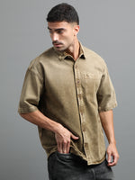 Load image into Gallery viewer, DENIM HALF SLEEVE DYE SHIRT SINGLE POCKET
