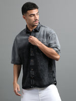 Load image into Gallery viewer, DENIM HALF SLEEVE DYE SHIRT SINGLE POCKET
