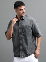 Load image into Gallery viewer, DENIM HALF SLEEVE DYE SHIRT SINGLE POCKET
