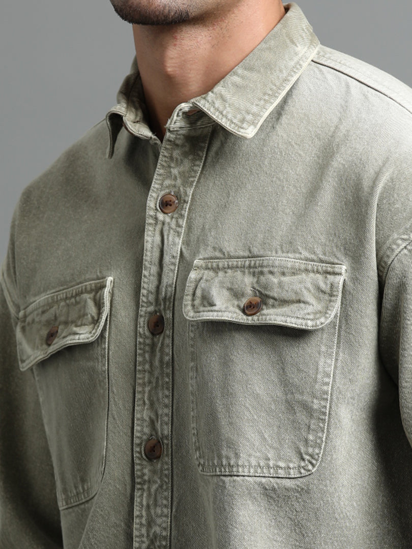 DENIM TWIN POCKET DYE SHIRT