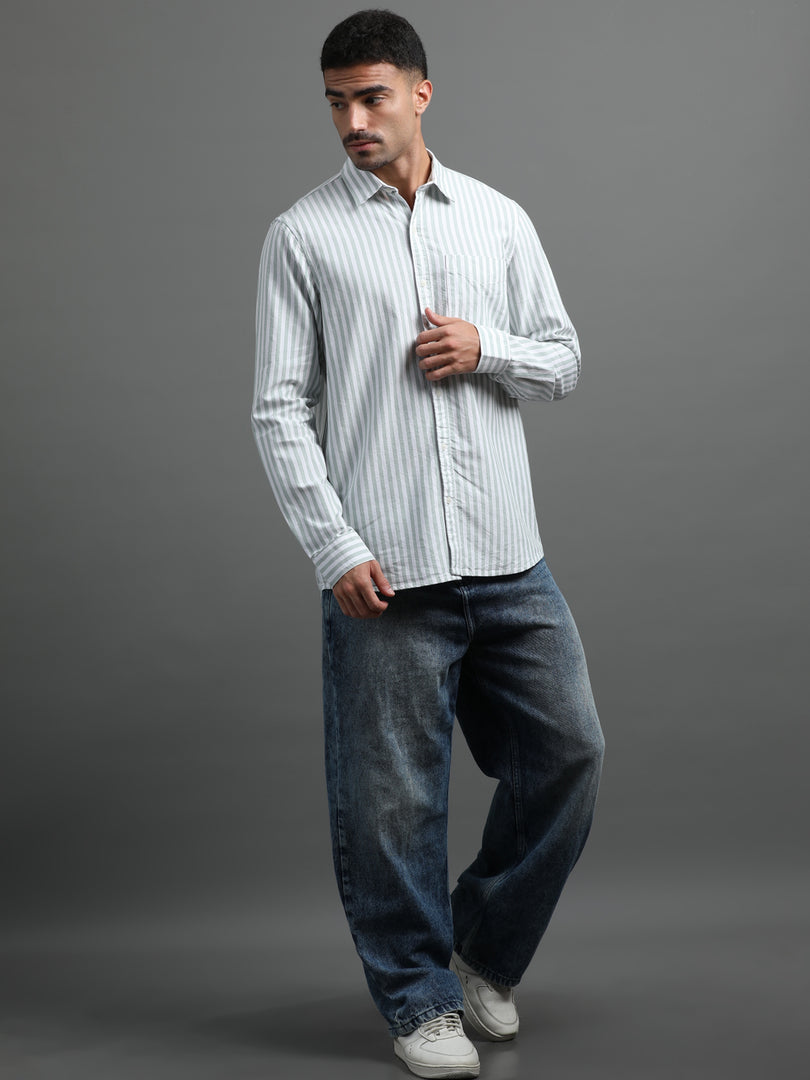 OXFORD STRIPES FULL SLEEVE SHIRT